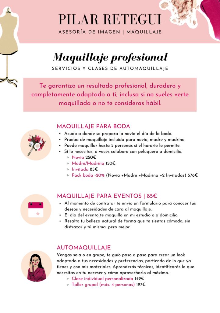 Folleto Tarifas Maquillaje y Automaquillaje